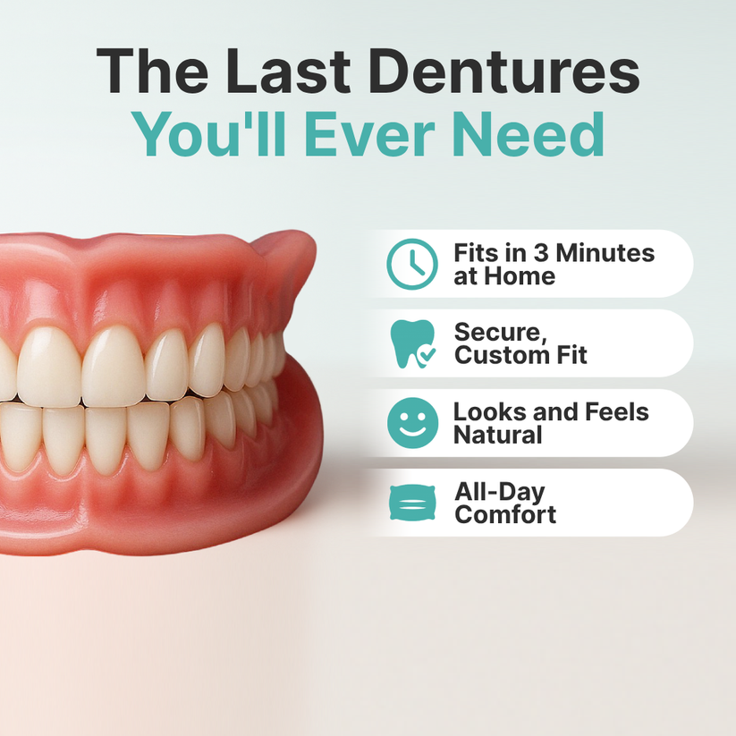 👑2026 Hot Sale Ends Today: 70% OFF! Custom Custom-Fit Full Functional Dentures Make you more confident – Made in the USA