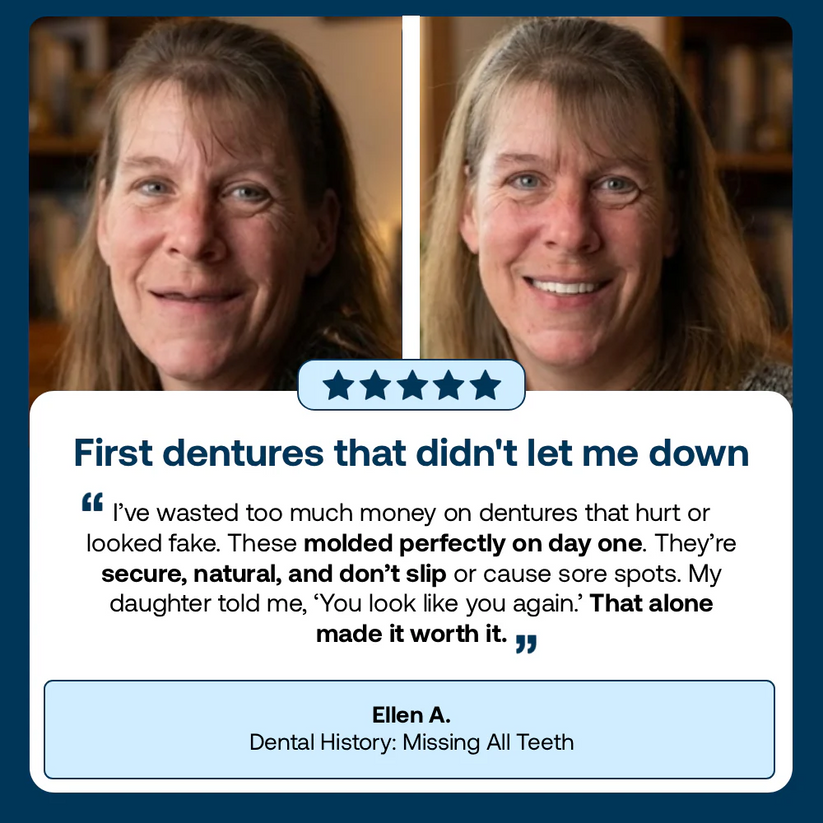 👑2026 Hot Sale Ends Today: 70% OFF! Custom Custom-Fit Full Functional Dentures Make you more confident – Made in the USA