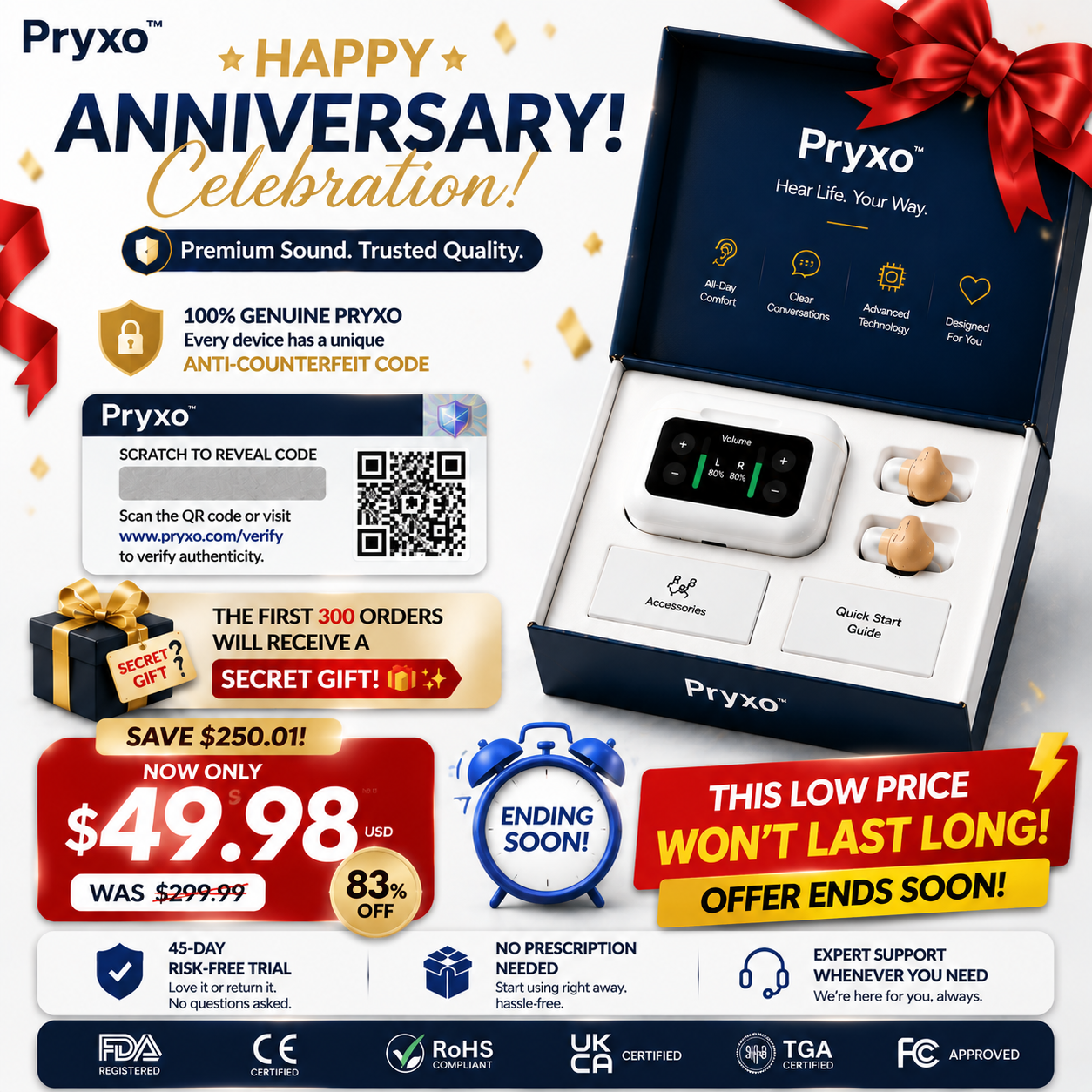 🔥 Today Only! Pryxo™ Atom X Smart Hearing Aids — Hear Clearly, Feel Confident Again 💖