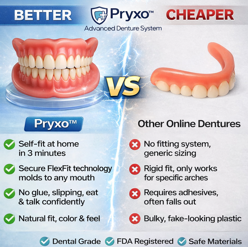 ⏰Ends Today: 70% OFF! Pryxo™ Medical Full Denture with Strong Suctiond Custom-Fit Full Functional Dentures🦷